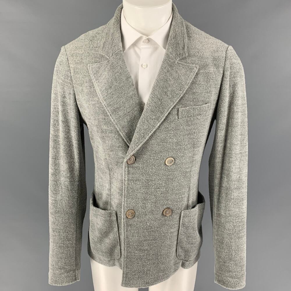 GIORGIO ARMANI Chest Size 42 Gray Cotton Blend Double Breasted Sport Coat